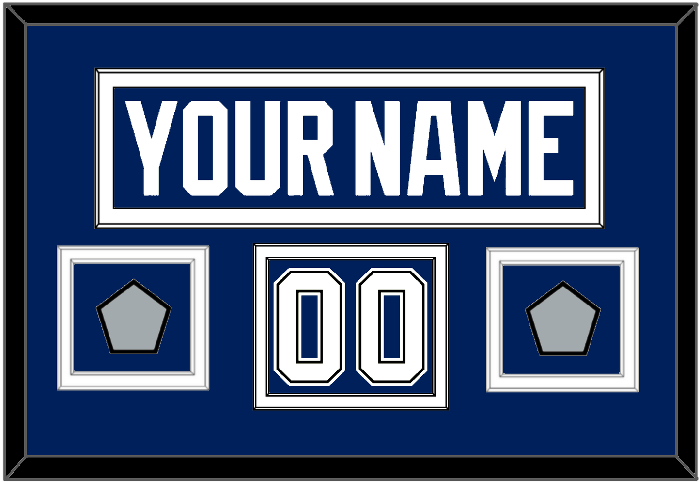 Tampa Bay Nameplate & Number (Shoulder) With 2020 & 2021 Stanley Cup Champions Patches - Home Blue - Signature Tier 2