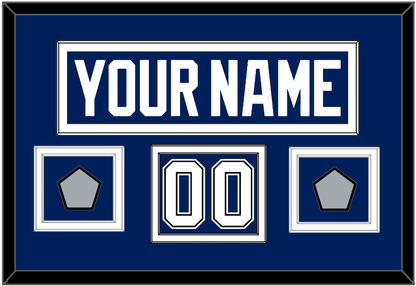 Tampa Bay Nameplate & Number (Shoulder) With 2020 & 2021 Stanley Cup Champions Patches - Home Blue - Signature Tier 2