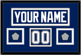 Tampa Bay Nameplate & Number (Shoulder) With 2020 & 2021 Stanley Cup Finals Patches - Home Blue - Double Mat 2