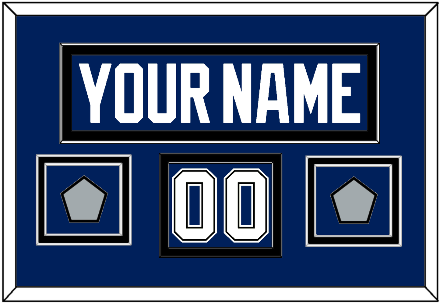 Tampa Bay Nameplate & Number (Shoulder) With 2020 & 2021 Stanley Cup Champions Patches - Home Blue - Signature Tier 3