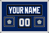Tampa Bay Nameplate & Number (Shoulder) With 2020 & 2021 Stanley Cup Finals Patches - Home Blue - Double Mat 3