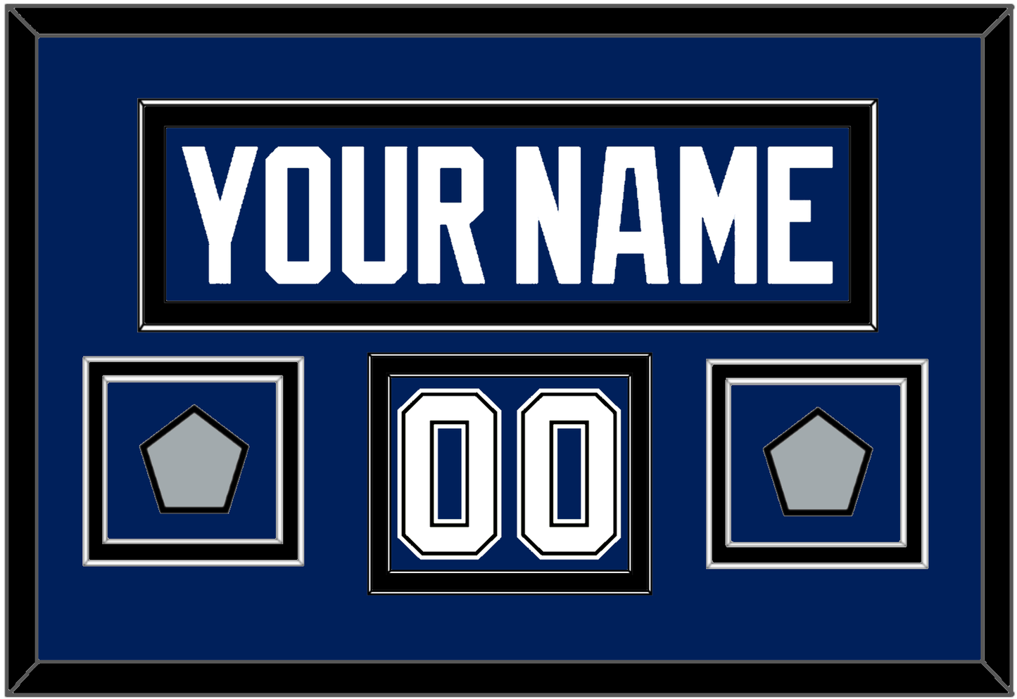 Tampa Bay Nameplate & Number (Shoulder) With 2020 & 2021 Stanley Cup Finals Patches - Home Blue - Signature Tier 3