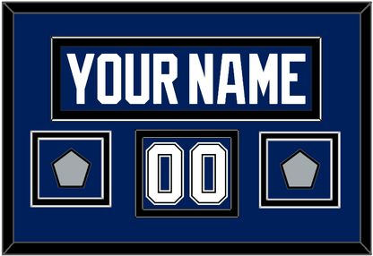 Tampa Bay Nameplate & Number (Shoulder) With 2020 & 2021 Stanley Cup Finals Patches - Home Blue - Signature Tier 3