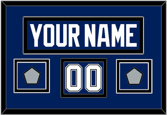 Tampa Bay Nameplate & Number (Shoulder) With 2020 & 2021 Stanley Cup Finals Patches - Home Blue - Signature Tier 3