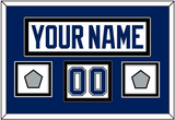 Tampa Bay Nameplate & Number (Shoulder) With 2020 & 2021 Stanley Cup Finals Patches - Road White - Double Mat 2