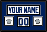 Tampa Bay Nameplate & Number (Shoulder) With 2020 & 2021 Stanley Cup Finals Patches - Road White - Double Mat 2