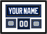 Tampa Bay Nameplate & Number (Shoulder) With 2020 & 2021 Stanley Cup Champions Patches - Home Blue - Triple Mat 2