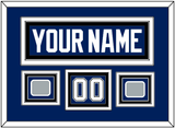 Tampa Bay Nameplate & Number (Shoulder) With 2020 & 2021 Stanley Cup Champions Patches - Home Blue - Triple Mat 3