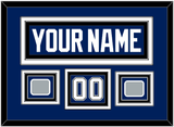 Tampa Bay Nameplate & Number (Shoulder) With 2020 & 2021 Stanley Cup Champions Patches - Home Blue - Triple Mat 3
