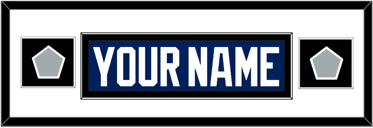 Tampa Bay Nameplate With 2020 & 2021 Stanley Cup Finals Patches - Home Blue - Essential Tier 2