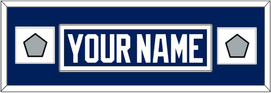 Tampa Bay Nameplate With 2020 & 2021 Stanley Cup Champions Patches - Home Blue - Essential Tier 4