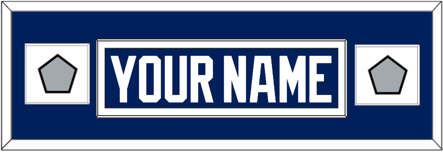 Tampa Bay Nameplate With 2020 & 2021 Stanley Cup Finals Patches - Home Blue - Essential Tier 4