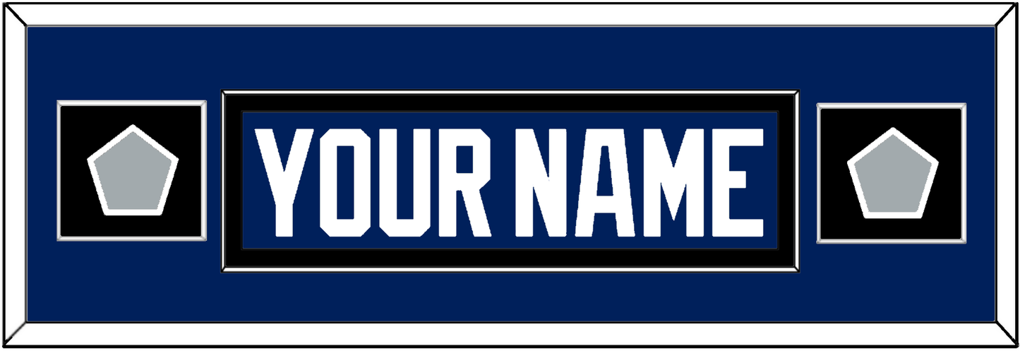 Tampa Bay Nameplate With 2020 & 2021 Stanley Cup Champions Patches - Home Blue - Essential Tier 6