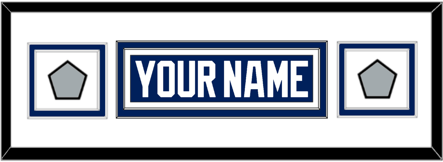 Tampa Bay Nameplate With 2020 & 2021 Stanley Cup Champions Patches - Home Blue - Signature Tier 2
