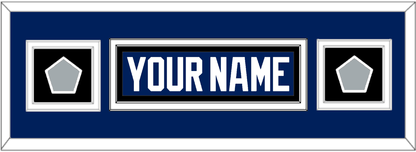 Tampa Bay Nameplate With 2020 & 2021 Stanley Cup Champions Patches - Home Blue - Signature Tier 6