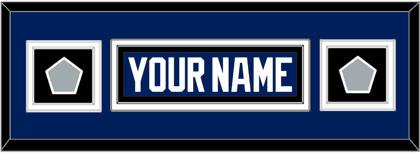 Tampa Bay Nameplate With 2020 & 2021 Stanley Cup Champions Patches - Home Blue - Signature Tier 6