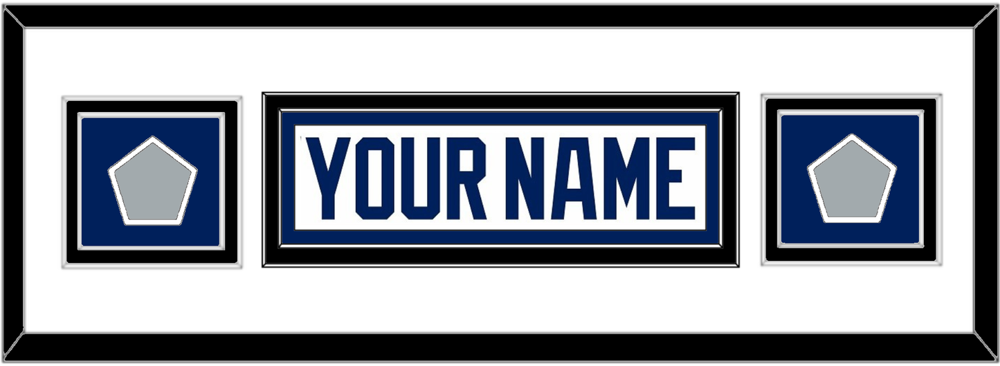 Tampa Bay Nameplate With 2020 & 2021 Stanley Cup Champions Patches - Road White - Signature Tier 2