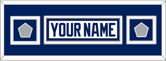 Tampa Bay Nameplate With 2020 & 2021 Stanley Cup Champions Patches - Road White - Signature Tier 4