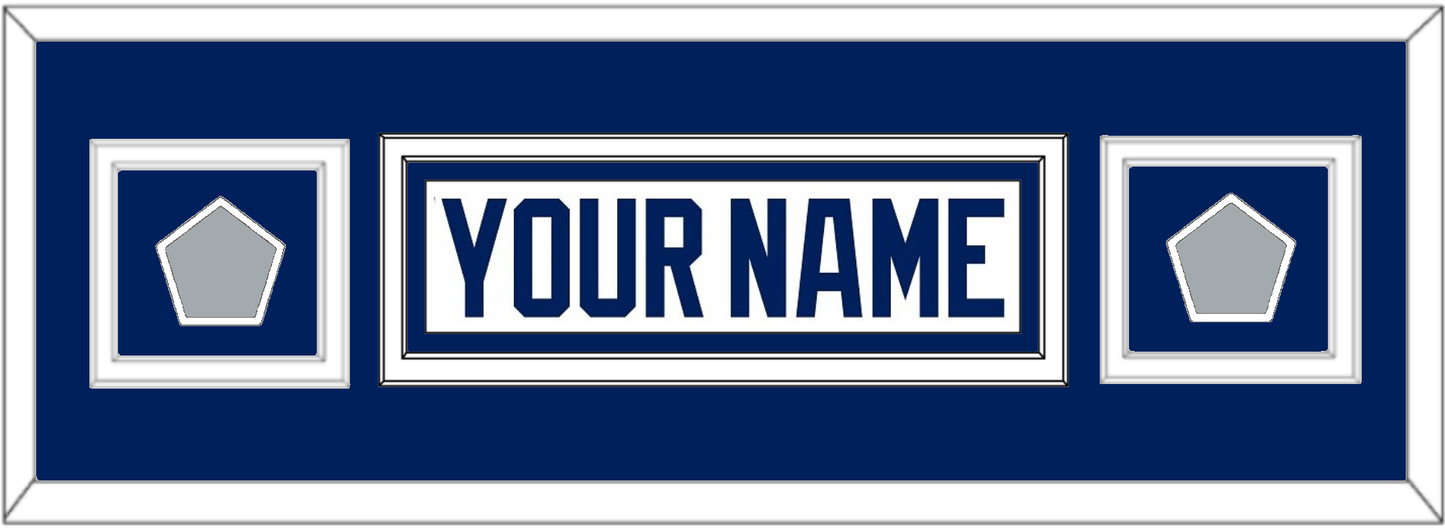 Tampa Bay Nameplate With 2020 & 2021 Stanley Cup Finals Patches - Road White - Signature Tier 4