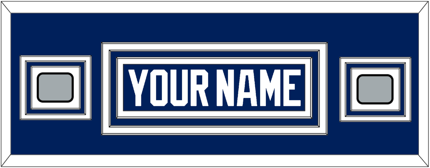 Tampa Bay Nameplate With 2020 & 2021 Stanley Cup Finals Patches - Home Blue - Premier Tier 4