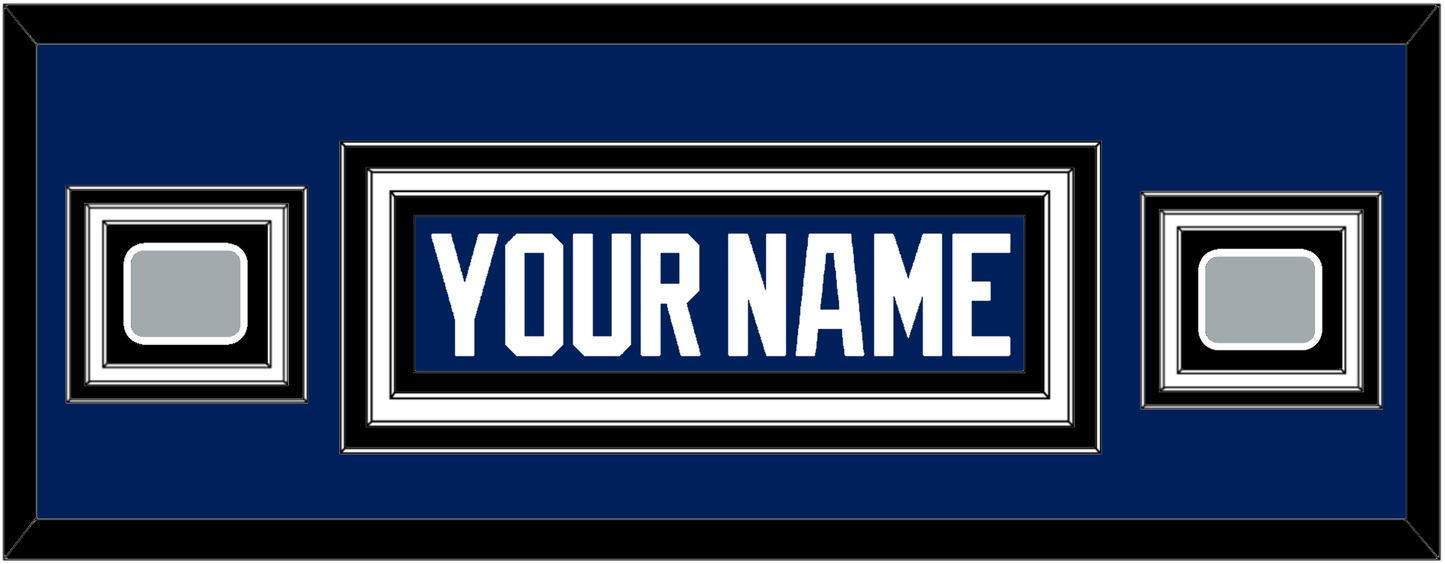 Tampa Bay Nameplate With 2020 & 2021 Stanley Cup Champions Patches - Home Blue - Premier Tier 6