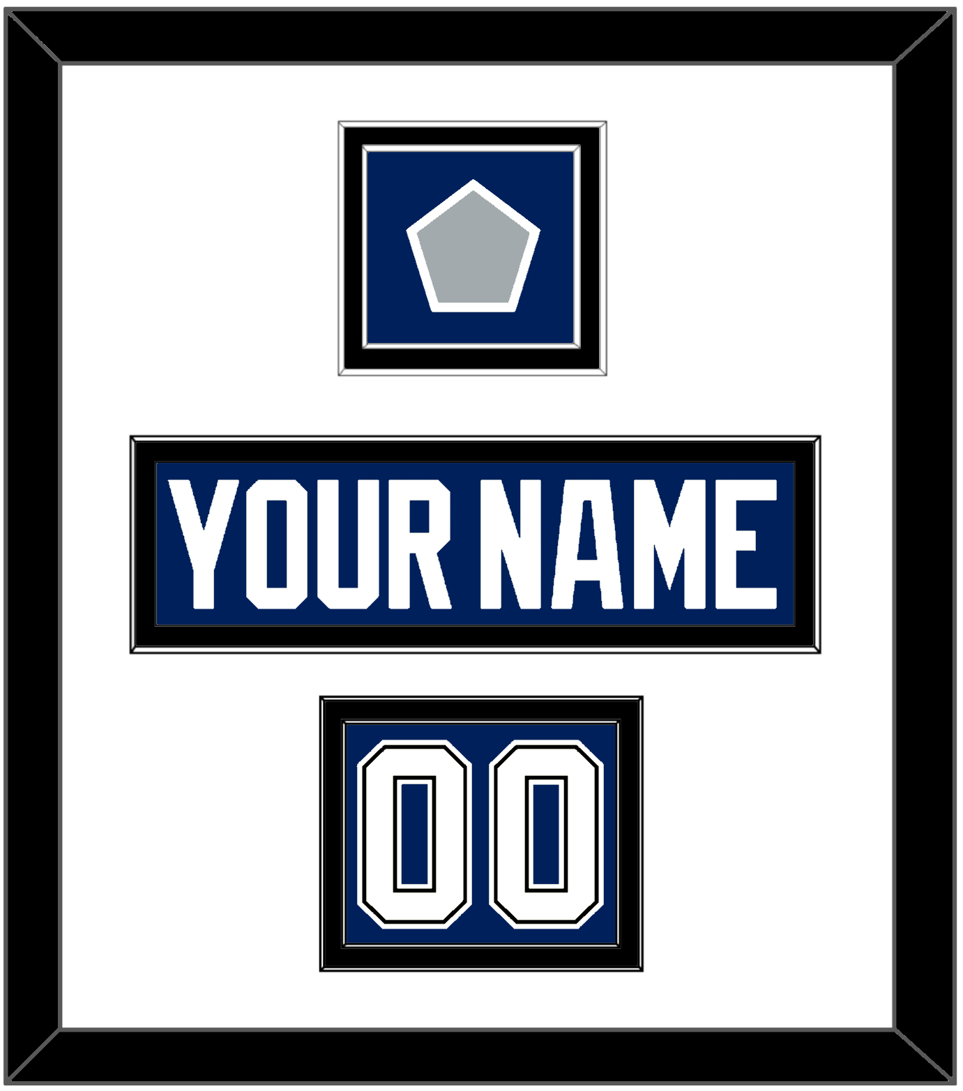 Tampa Bay Nameplate & Number (Shoulder) With 2020 Or 2021 Stanley Cup Champions Patch - Home Blue - Signature Tier 1