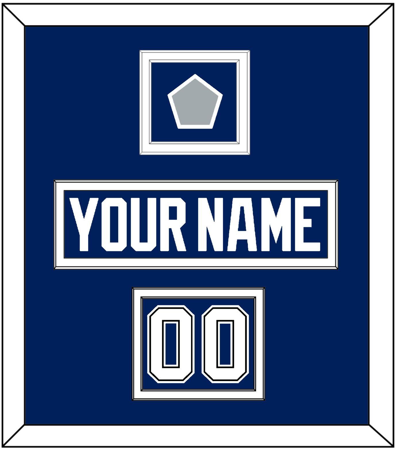 Tampa Bay Nameplate & Number (Shoulder) With 2020 Or 2021 Stanley Cup Champions Patch - Home Blue - Signature Tier 2
