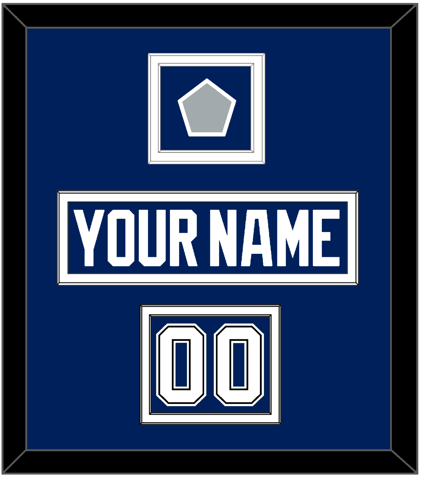 Tampa Bay Nameplate & Number (Shoulder) With 2020 Or 2021 Stanley Cup Champions Patch - Home Blue - Signature Tier 2