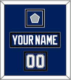 Tampa Bay Nameplate & Number (Shoulder) With 2020 Or 2021 Stanley Cup Finals Patch - Home Blue - Double Mat 3