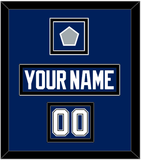 Tampa Bay Nameplate & Number (Shoulder) With 2020 Or 2021 Stanley Cup Finals Patch - Home Blue - Double Mat 3