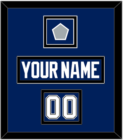 Tampa Bay Nameplate & Number (Shoulder) With 2020 Or 2021 Stanley Cup Champions Patch - Home Blue - Signature Tier 3