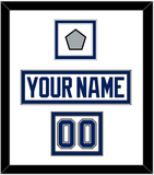 Tampa Bay Nameplate & Number (Shoulder) With 2020 Or 2021 Stanley Cup Champions Patch - Road White - Double Mat 1