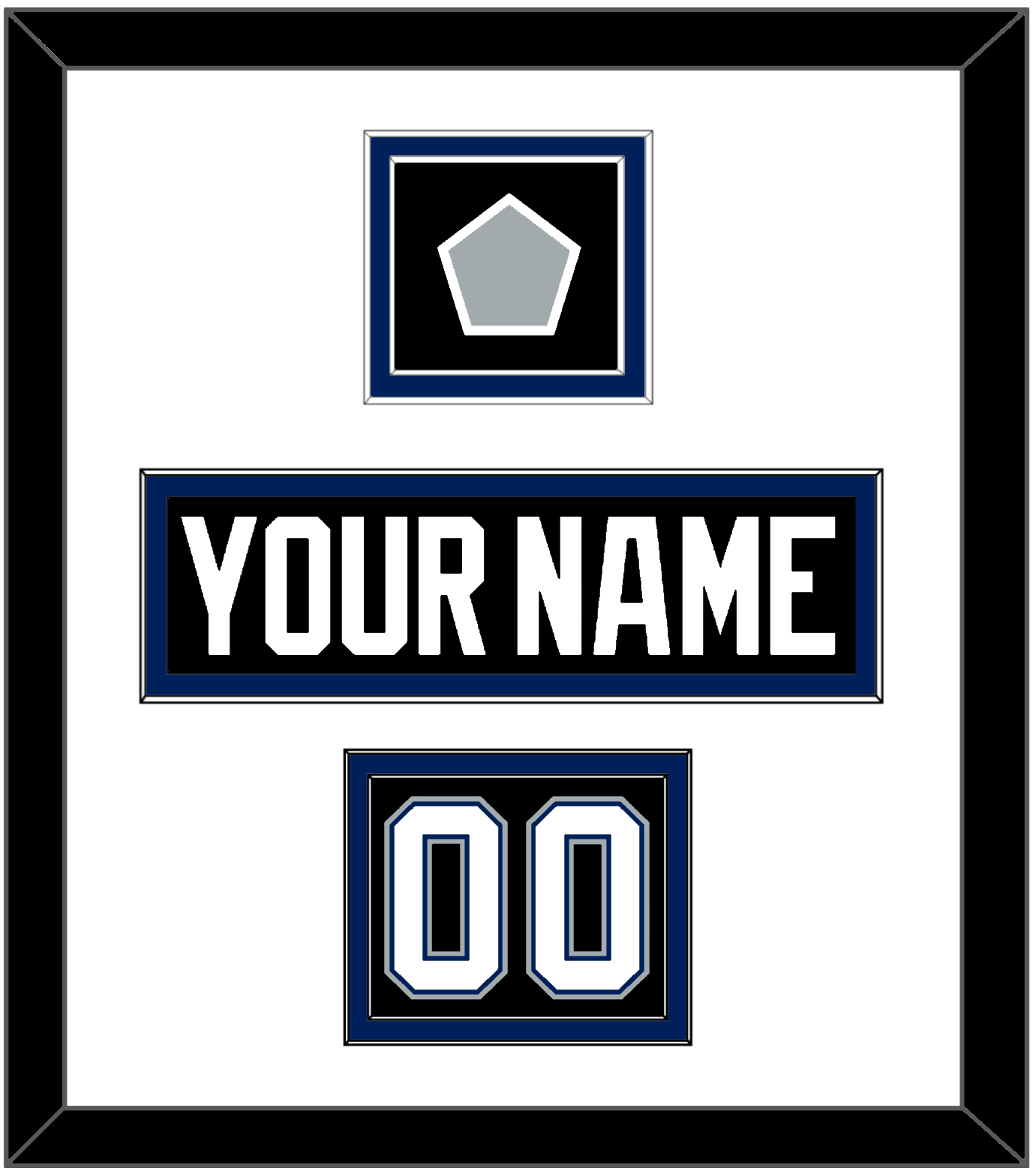 Tampa Bay Nameplate, Number (Shoulder) & Jersey Logo Patch - Road Black (2001-2007) - Signature Tier 1