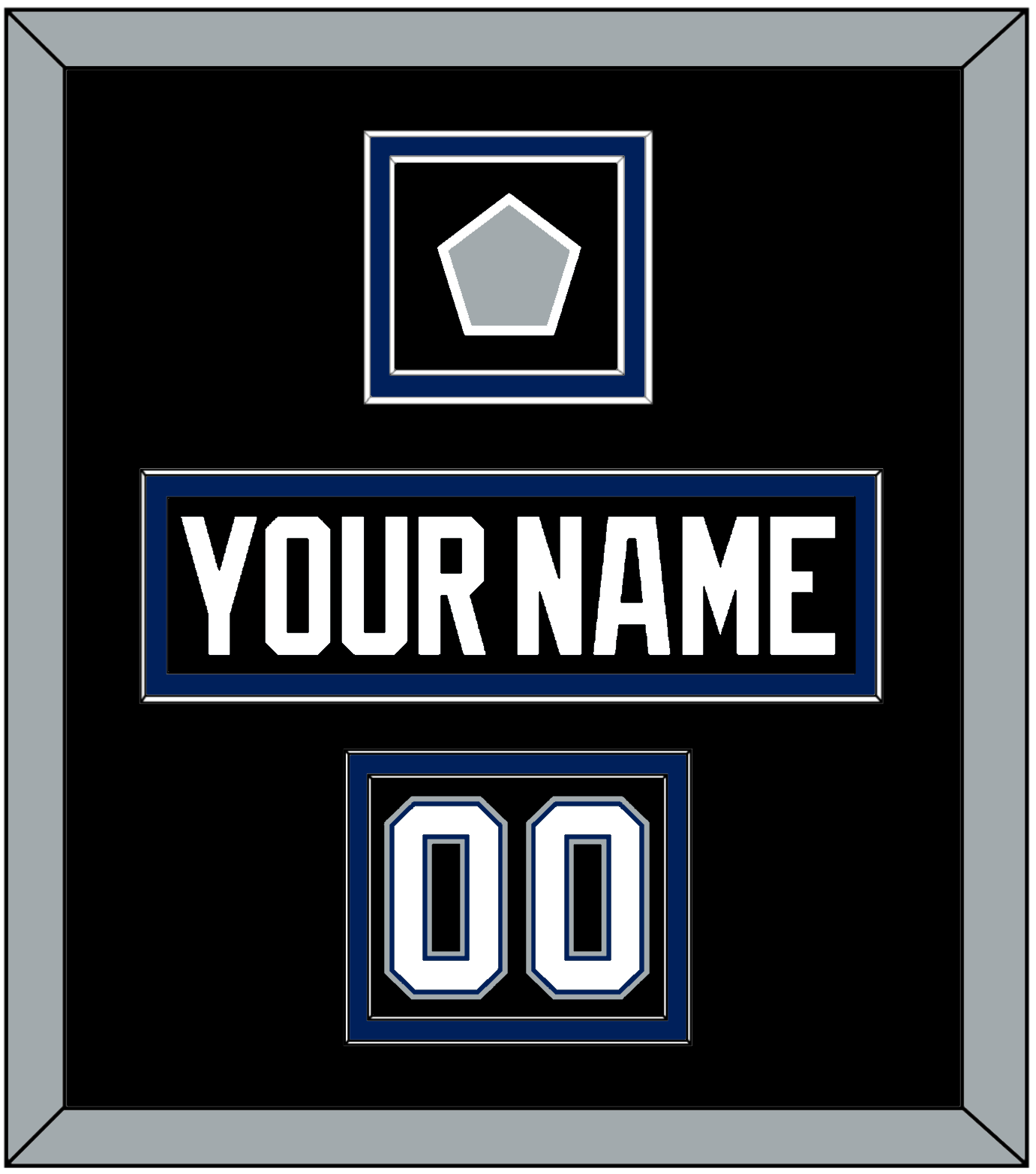 Tampa Bay Nameplate, Number (Shoulder) & Jersey Logo Patch - Road Black (2001-2007) - Signature Tier 2