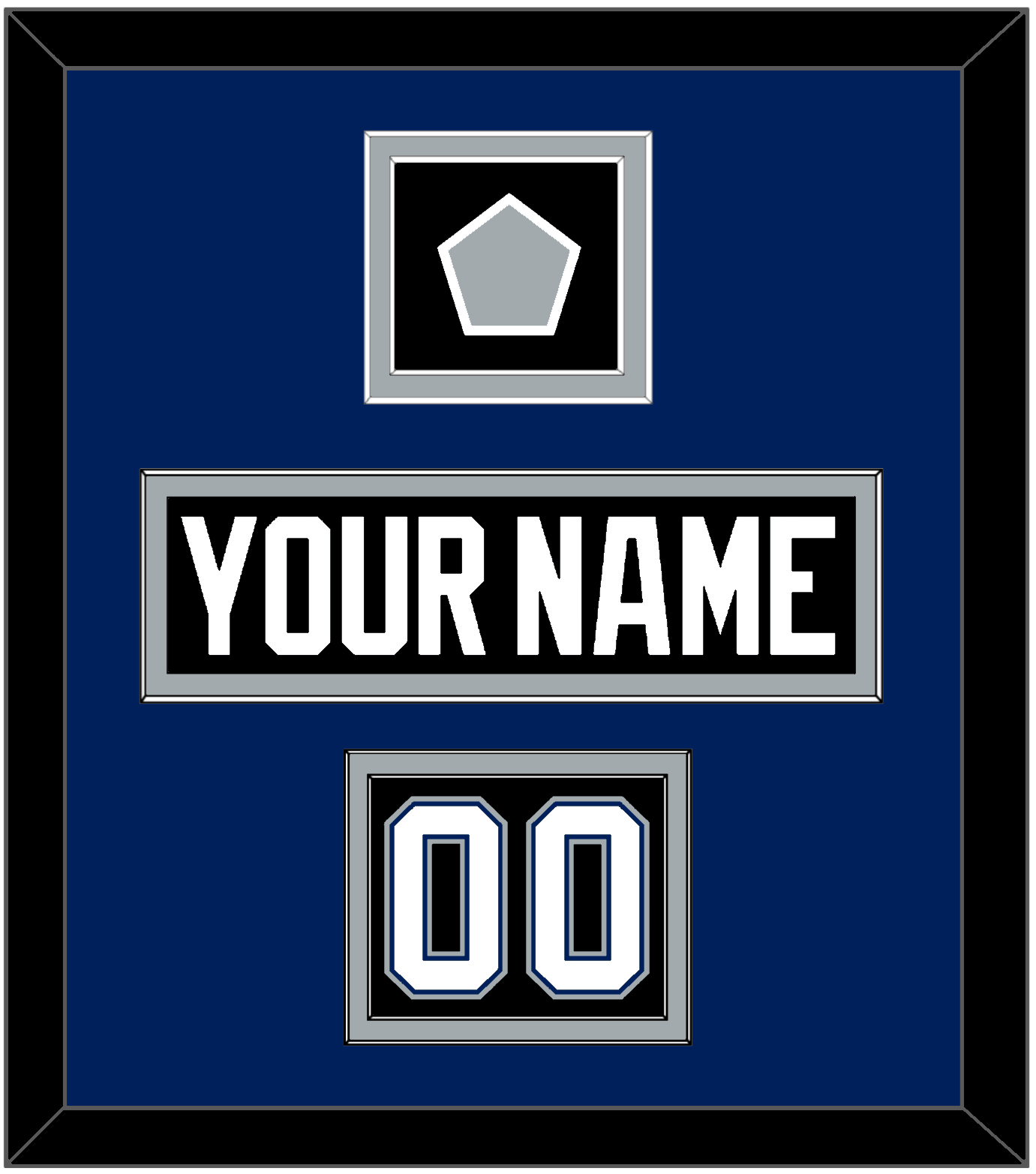 Tampa Bay Nameplate, Number (Shoulder) & 2004 Stanley Cup Finals Patch - Road Black (2001-2007) - Signature Tier 3