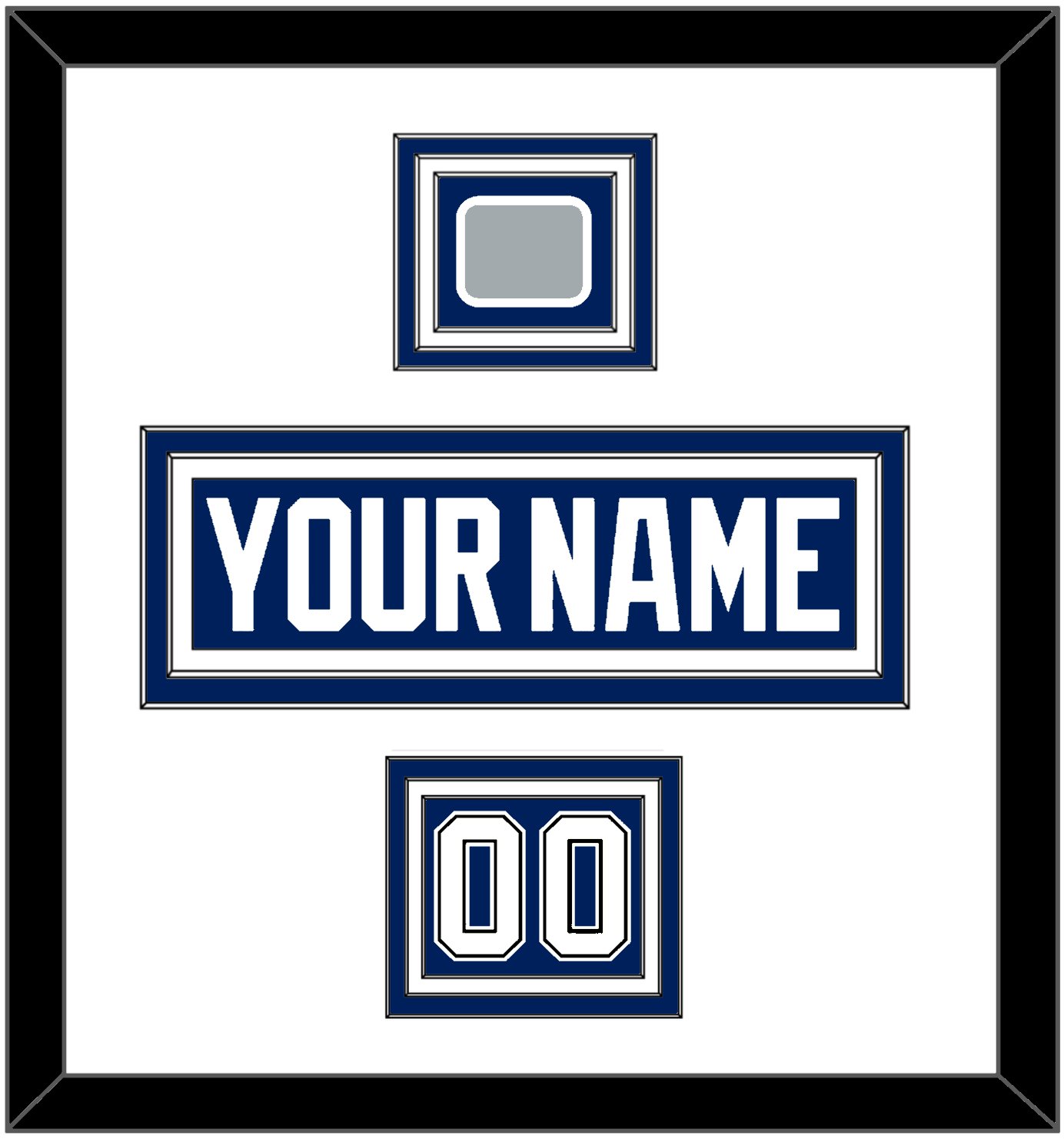 Tampa Bay Nameplate & Number (Shoulder) With 2020 Or 2021 Stanley Cup Champions Patch - Home Blue - Premier Tier 1