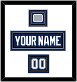 Tampa Bay Nameplate & Number (Shoulder) With 2020 Or 2021 Stanley Cup Finals Patch - Home Blue - Triple Mat 2