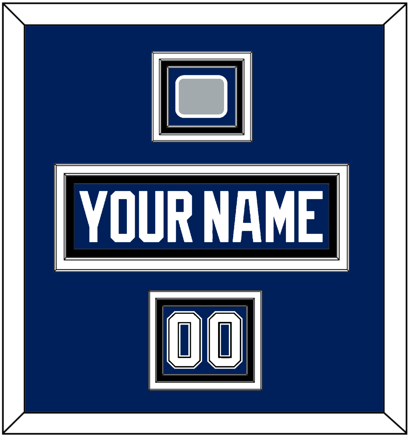 Tampa Bay Nameplate & Number (Shoulder) With 2020 Or 2021 Stanley Cup Champions Patch - Home Blue - Premier Tier 3