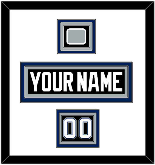 Tampa Bay Nameplate, Number (Shoulder) & 2004 Stanley Cup Finals Patch - Road Black (2001-2007) - Premier Tier 1
