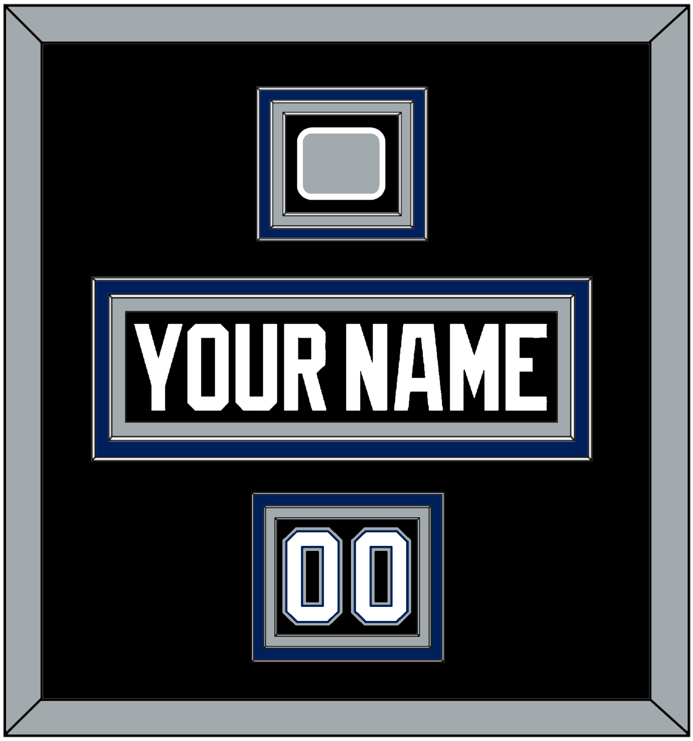 Tampa Bay Nameplate, Number (Shoulder) & Jersey Logo Patch - Road Black (2001-2007) - Premier Tier 2