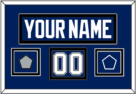Tampa Bay Nameplate & Number (Shoulder) With 2020 Or 2021 Stanley Cup Champions Patch & Jersey Logo Patch - Home Blue - Signature Tier 3