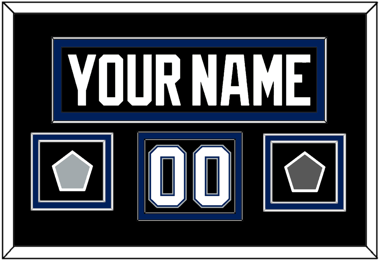 Tampa Bay Nameplate & Number (Shoulder) With 2004 Stanley Cup Finals & Jersey Logo Patches - Road Black (2001-2007) - Signature Tier 2