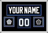 Tampa Bay Nameplate & Number (Shoulder) With 2004 Stanley Cup Finals & Jersey Logo Patches - Road Black (2001-2007) - Double Mat 2