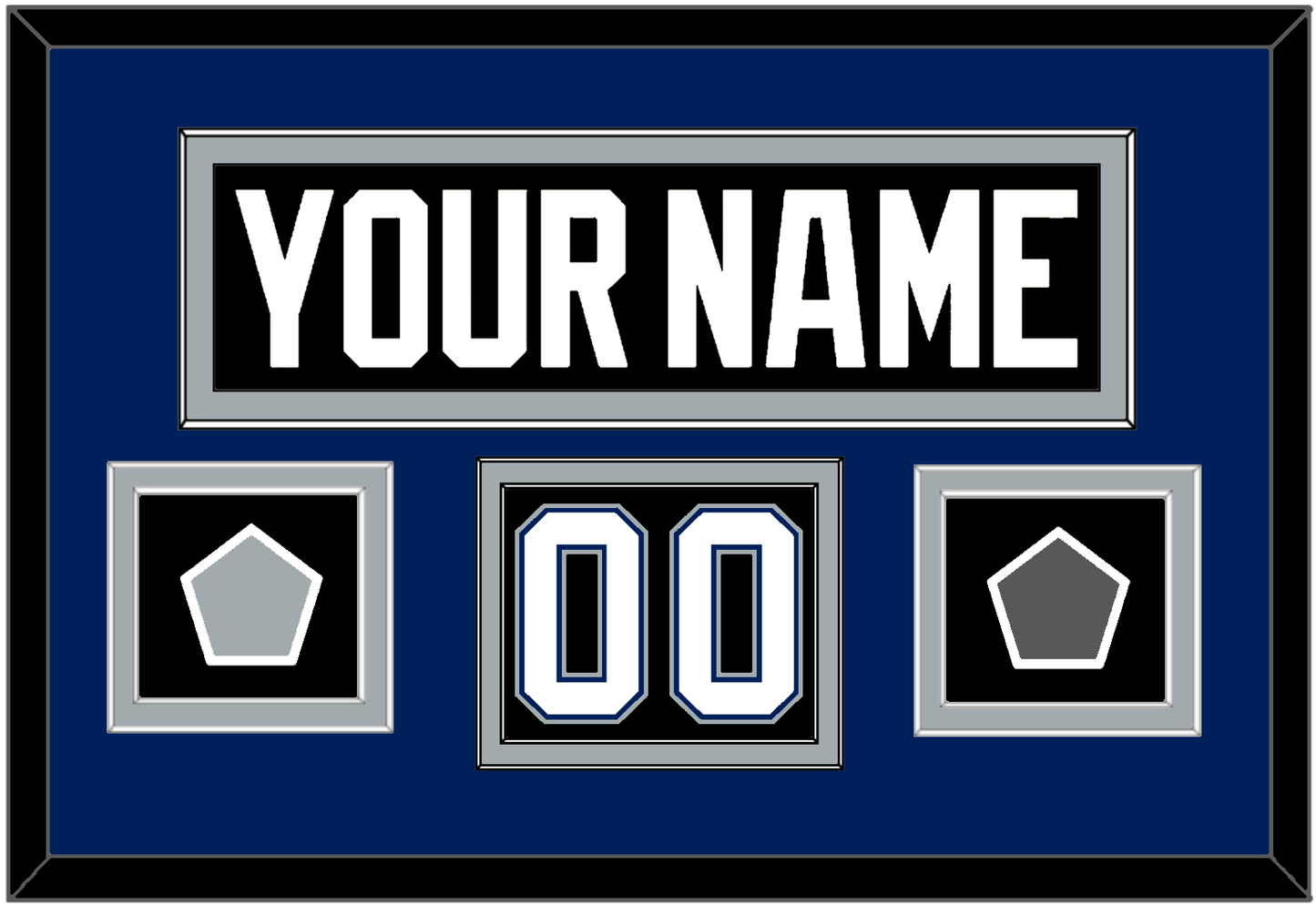 Tampa Bay Nameplate & Number (Shoulder) With 2004 Stanley Cup Finals & Jersey Logo Patches - Road Black (2001-2007) - Signature Tier 3