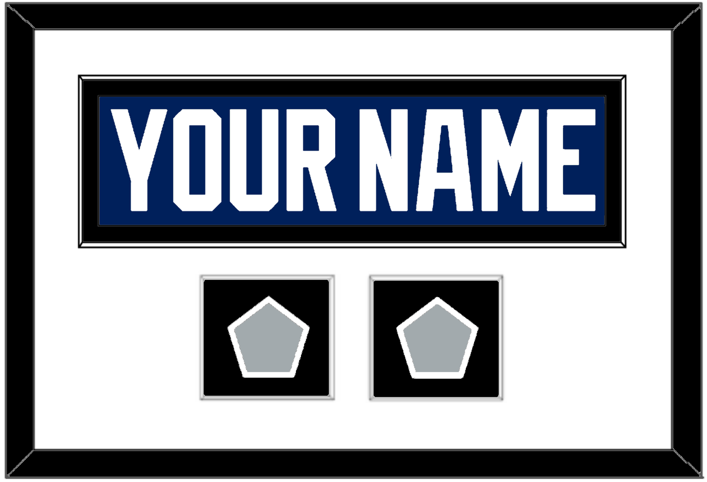 Tampa Bay Nameplate With 2020 & 2021 Stanley Cup Finals Patches - Home Blue - Essential Tier 1