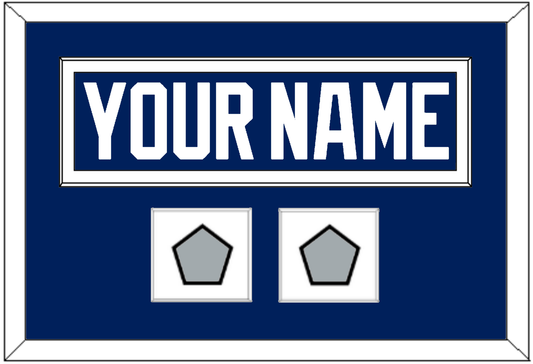 Tampa Bay Nameplate With 2020 & 2021 Stanley Cup Finals Patches - Home Blue - Essential Tier 3