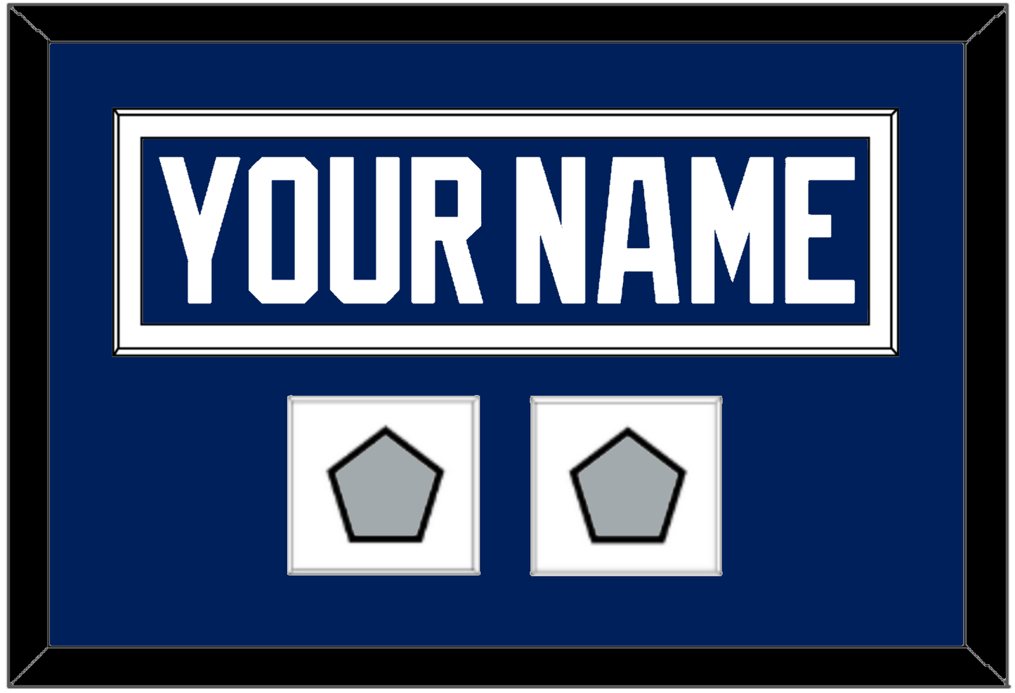 Tampa Bay Nameplate With 2020 & 2021 Stanley Cup Finals Patches - Home Blue - Essential Tier 3