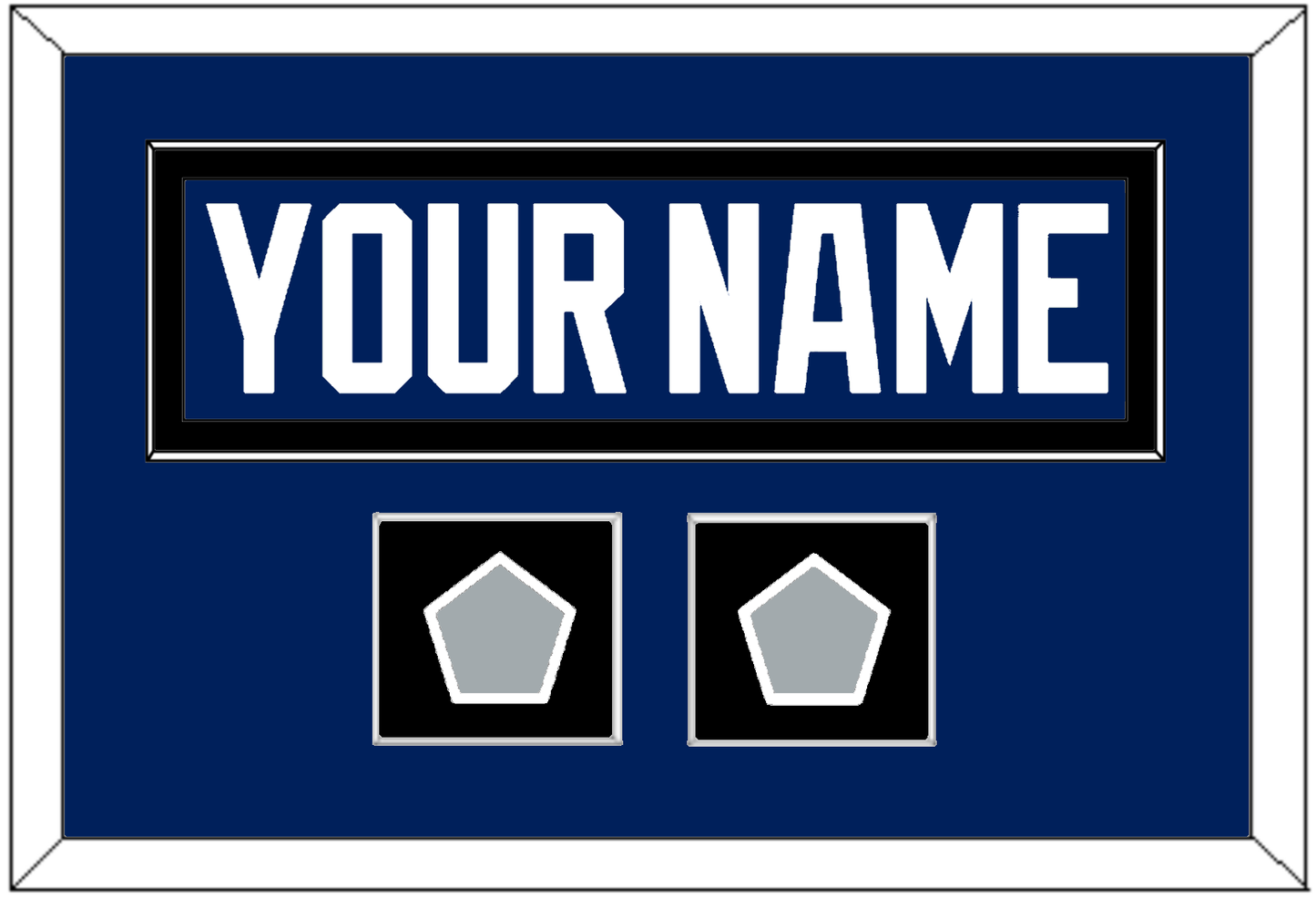 Tampa Bay Nameplate With 2020 & 2021 Stanley Cup Champions Patches - Home Blue - Essential Tier 5