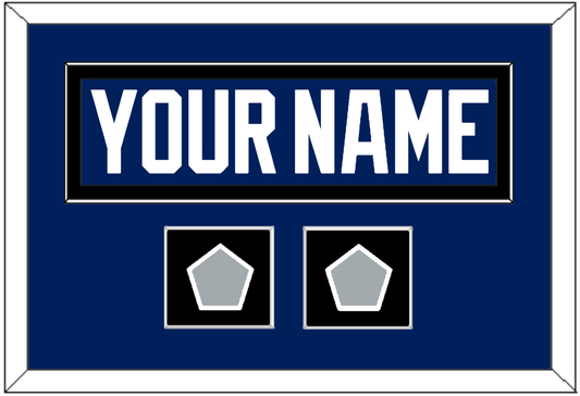 Tampa Bay Nameplate With 2020 & 2021 Stanley Cup Champions Patches - Home Blue - Essential Tier 5