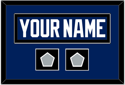 Tampa Bay Nameplate With 2020 & 2021 Stanley Cup Champions Patches - Home Blue - Essential Tier 5